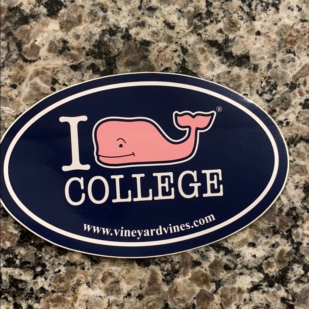 Vineyard Vines I whale 🐳 college sticker
